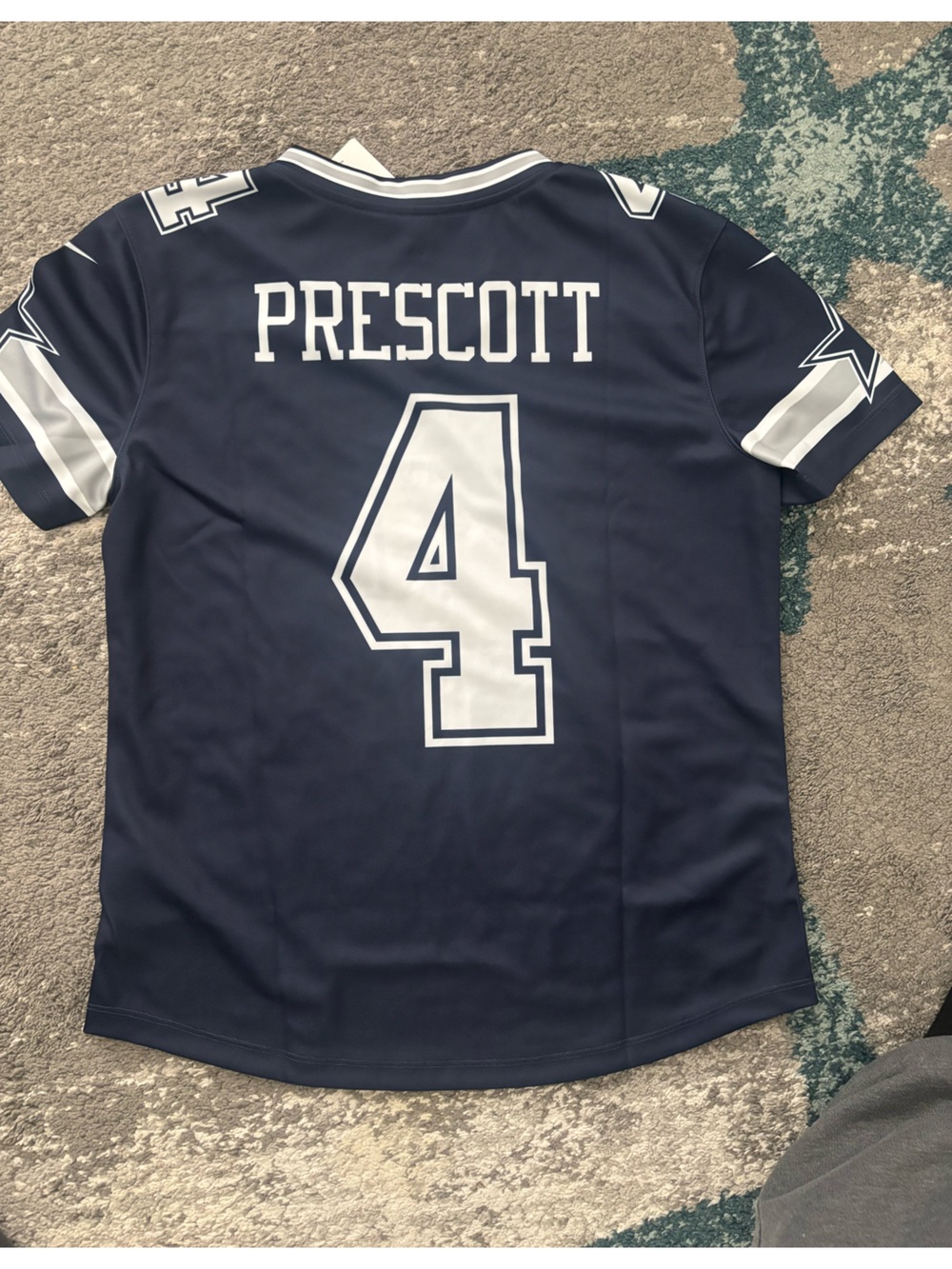 Nike Navy and White Prescott Football Jersey